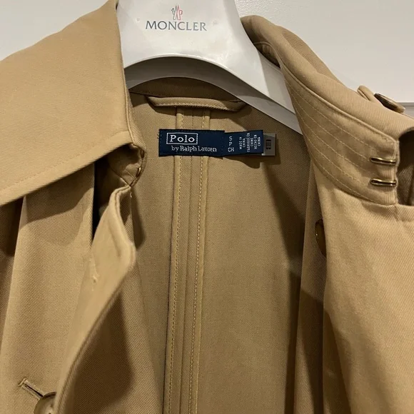 Polo by Ralph Lauren Double-Breasted Beige Twill Trench Coat - Picture 5 of 9